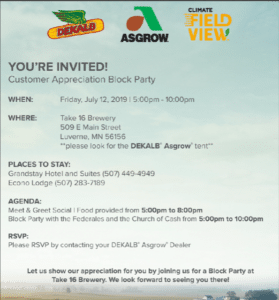 JULY 12th DEKALB/ASGROW BLOCKPARTY